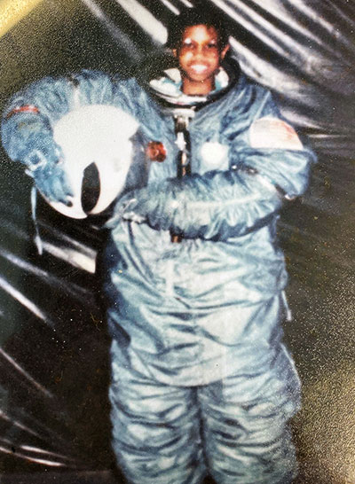 Danielle Hilliard in space suit
