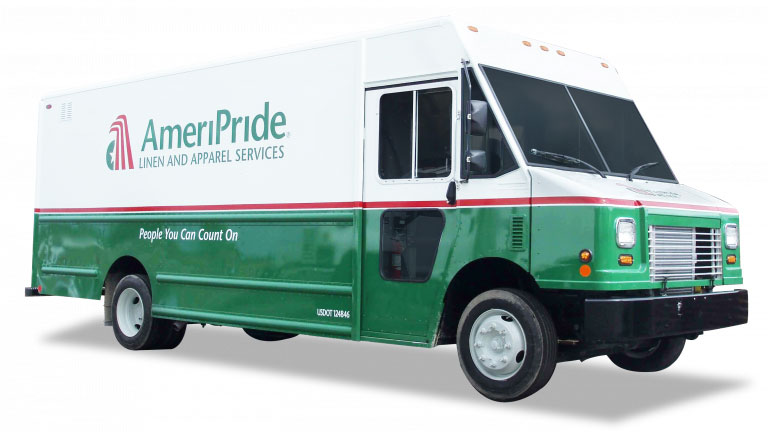 One of a 20-unit order of all-electric platform walk-in vans for AmeriPride Services—one of the largest uniform rental and linen supply companies in North America.