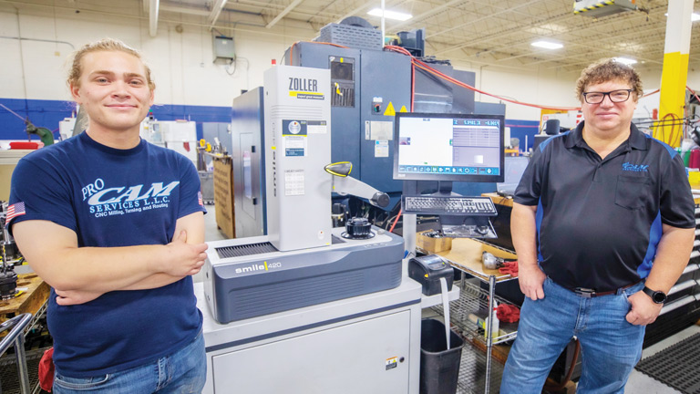 Pro-Cam Services was able to boost revenue by $1 million over two years by adding presetting to its setup process. Pictured here: foreman Alex Bassett (left) and his father, company owner and founder Tom Bassett II, right.