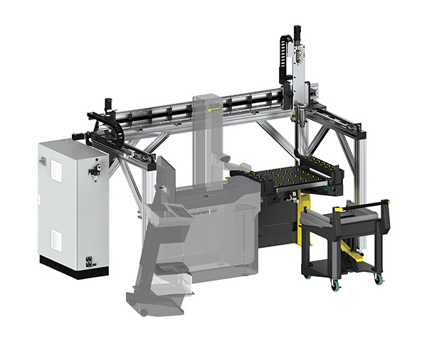 Zoller’s coraMeasure LG system automatically loads and unloads any of their venturion presetters, freeing up the tool crib attendant to perform more valuable tasks. (Provided by Zoller)